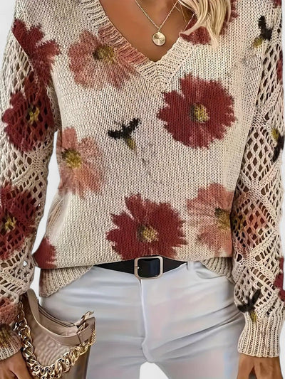 AURÉLIE™ | Elegant sweater with floral pattern