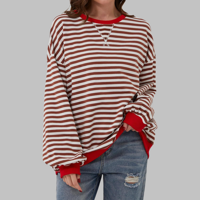 LUKA™ | Casual Long Sleeve Round Neck Striped Sweatshirt