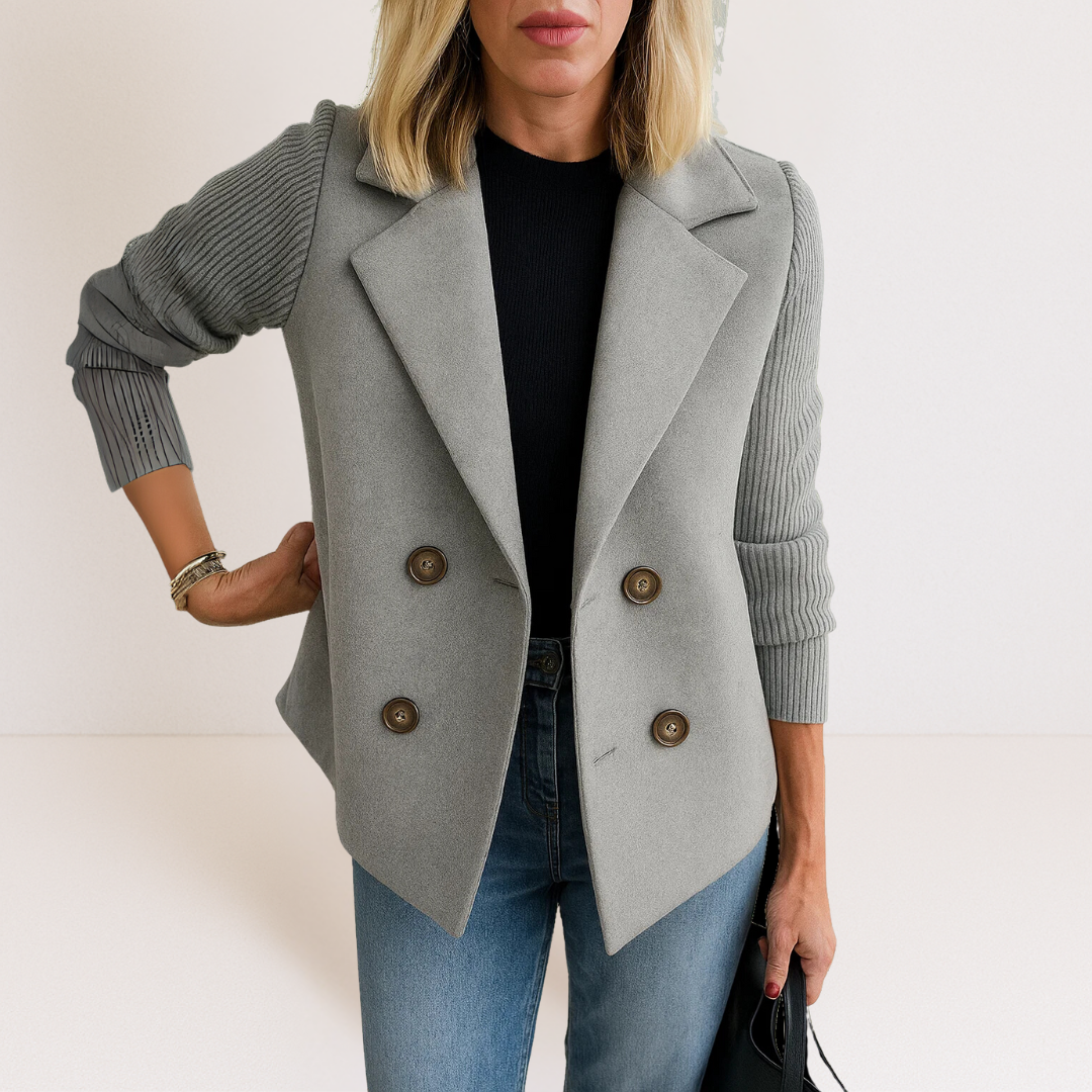 Martine™ | Elegant Jacket with Knitted Sleeves
