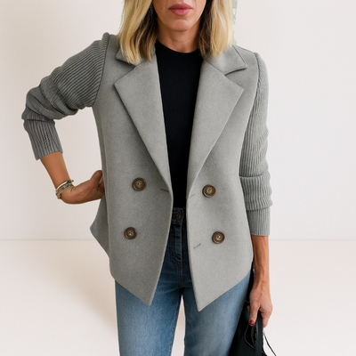 Martine™ | Elegant Jacket with Knitted Sleeves