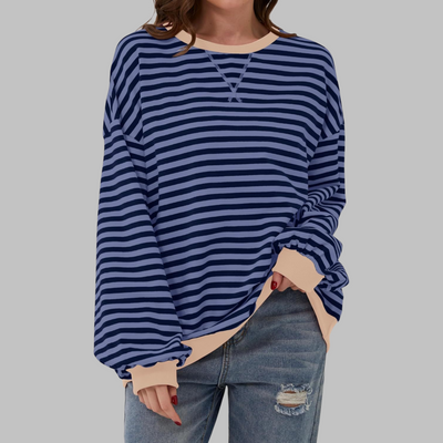 LUKA™ | Casual Long Sleeve Round Neck Striped Sweatshirt