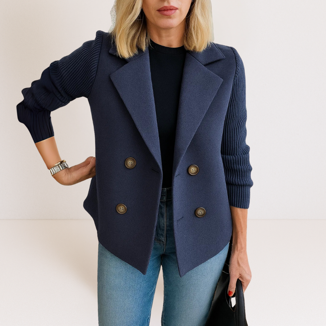 Martine™ | Elegant Jacket with Knitted Sleeves