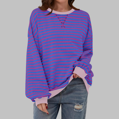 LUKA™ | Casual Long Sleeve Round Neck Striped Sweatshirt