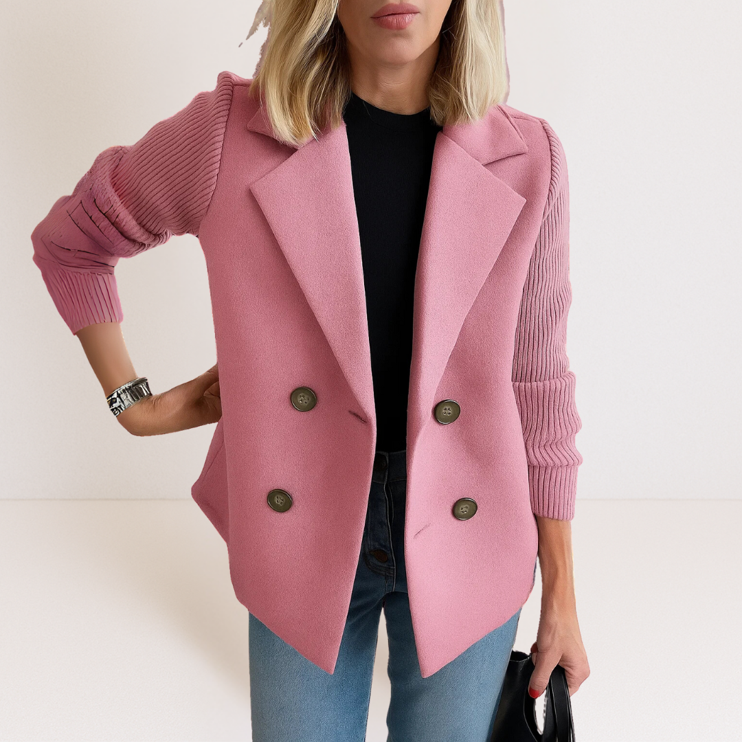 Martine™ | Elegant Jacket with Knitted Sleeves