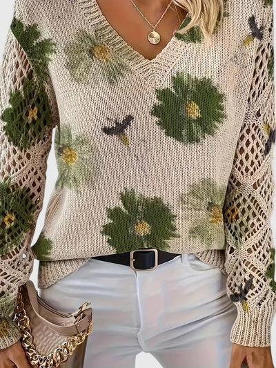 AURÉLIE™ | Elegant sweater with floral pattern