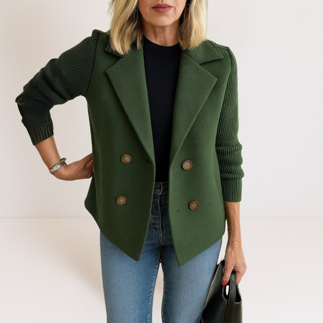 Martine™ | Elegant Jacket with Knitted Sleeves