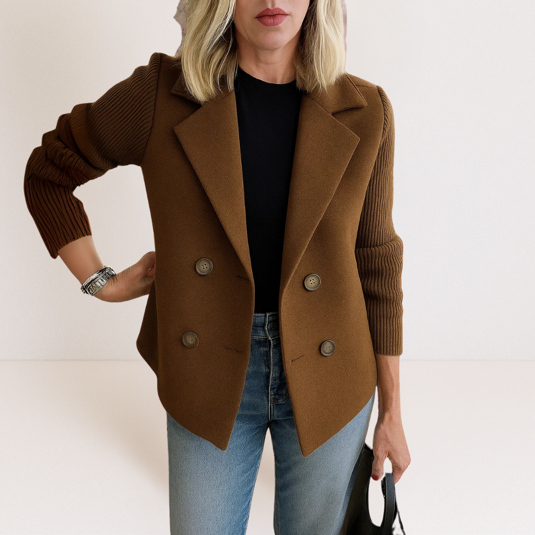 Martine™ | Elegant Jacket with Knitted Sleeves