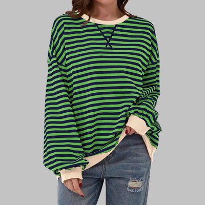 LUKA™ | Casual Long Sleeve Round Neck Striped Sweatshirt
