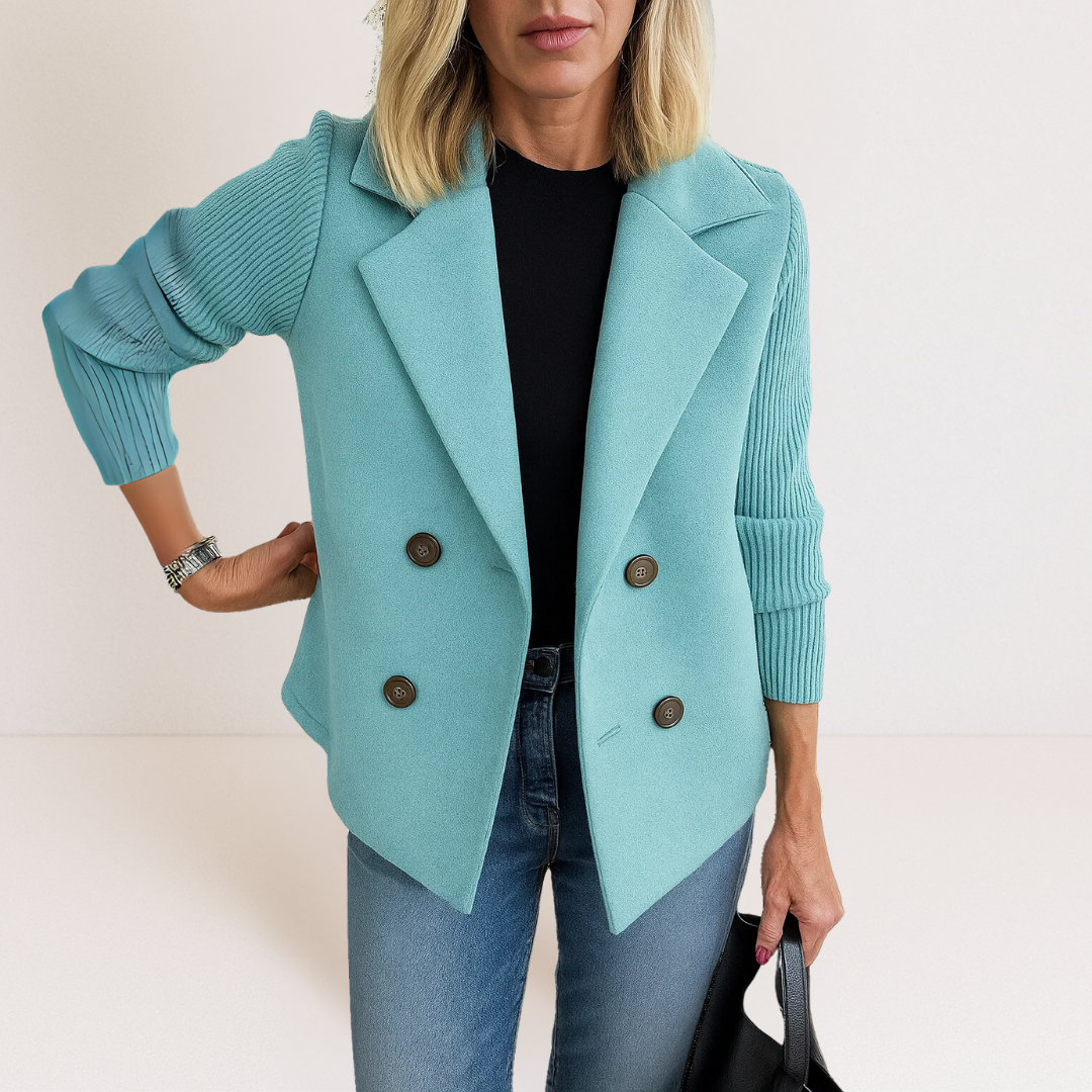 Martine™ | Elegant Jacket with Knitted Sleeves