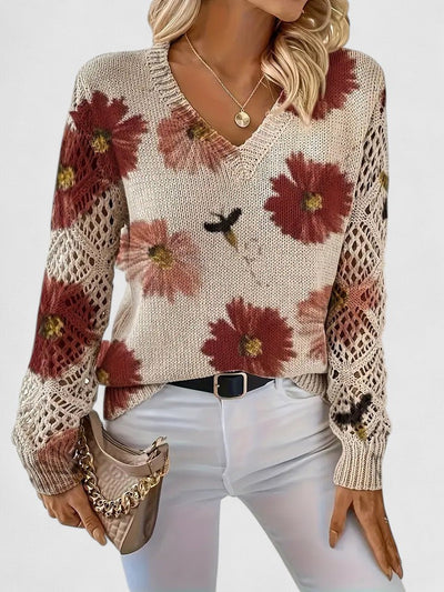AURÉLIE™ | Elegant sweater with floral pattern
