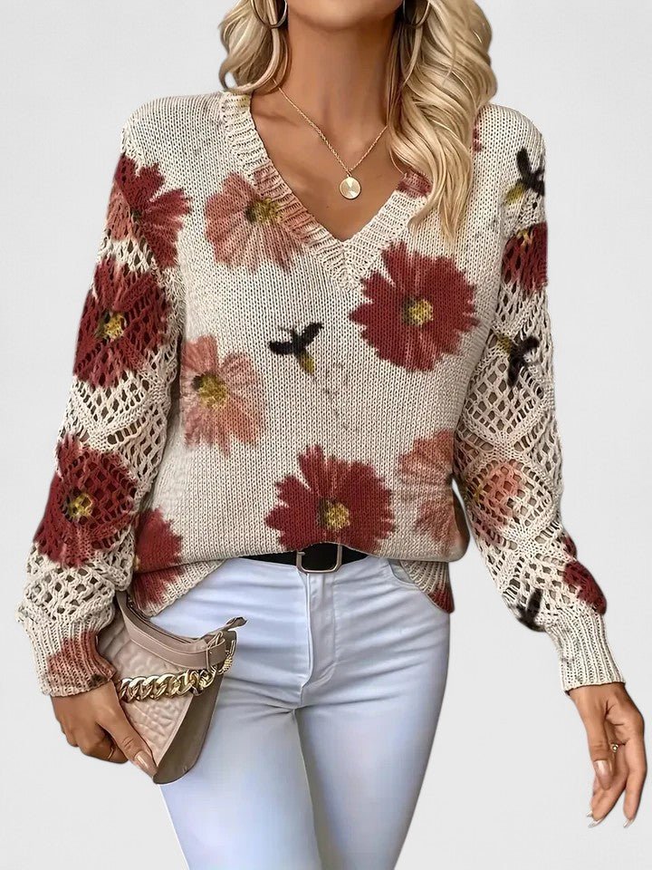 AURÉLIE™ | Elegant sweater with floral pattern