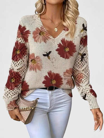 AURÉLIE™ | Elegant sweater with floral pattern