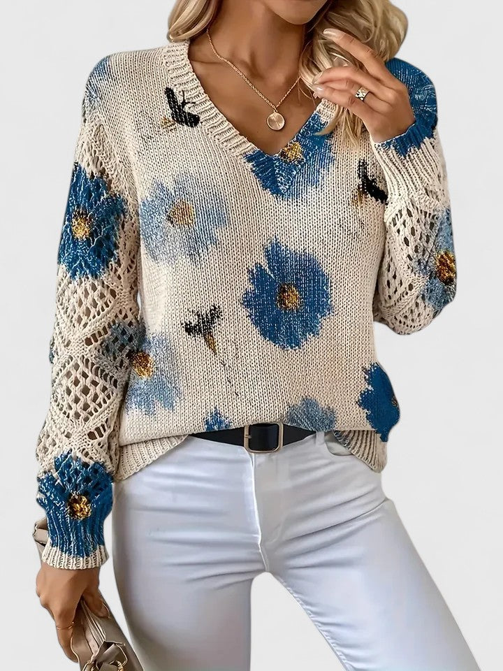 AURÉLIE™ | Elegant sweater with floral pattern