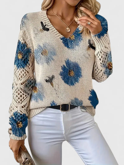 AURÉLIE™ | Elegant sweater with floral pattern