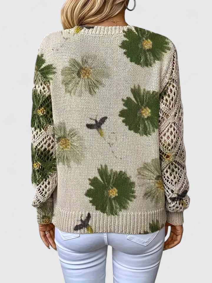 AURÉLIE™ | Elegant sweater with floral pattern