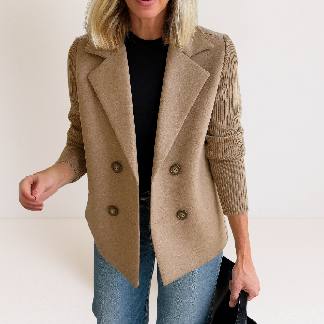 Martine™ | Elegant Jacket with Knitted Sleeves