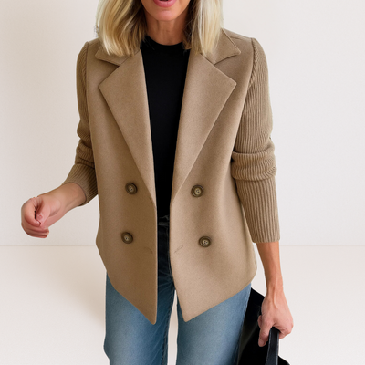 Martine™ | Elegant Jacket with Knitted Sleeves