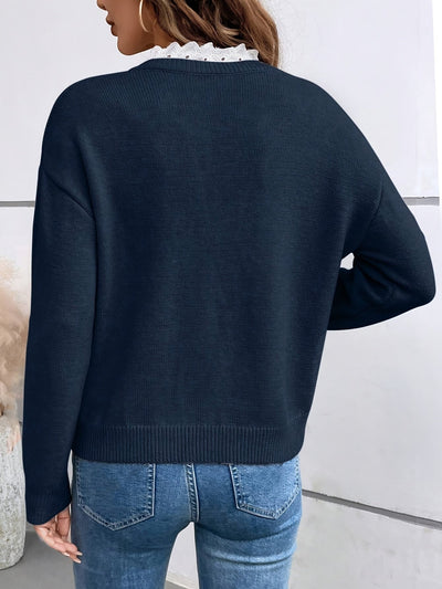 ANNE™ | Elegant Sweater with Lace Trim