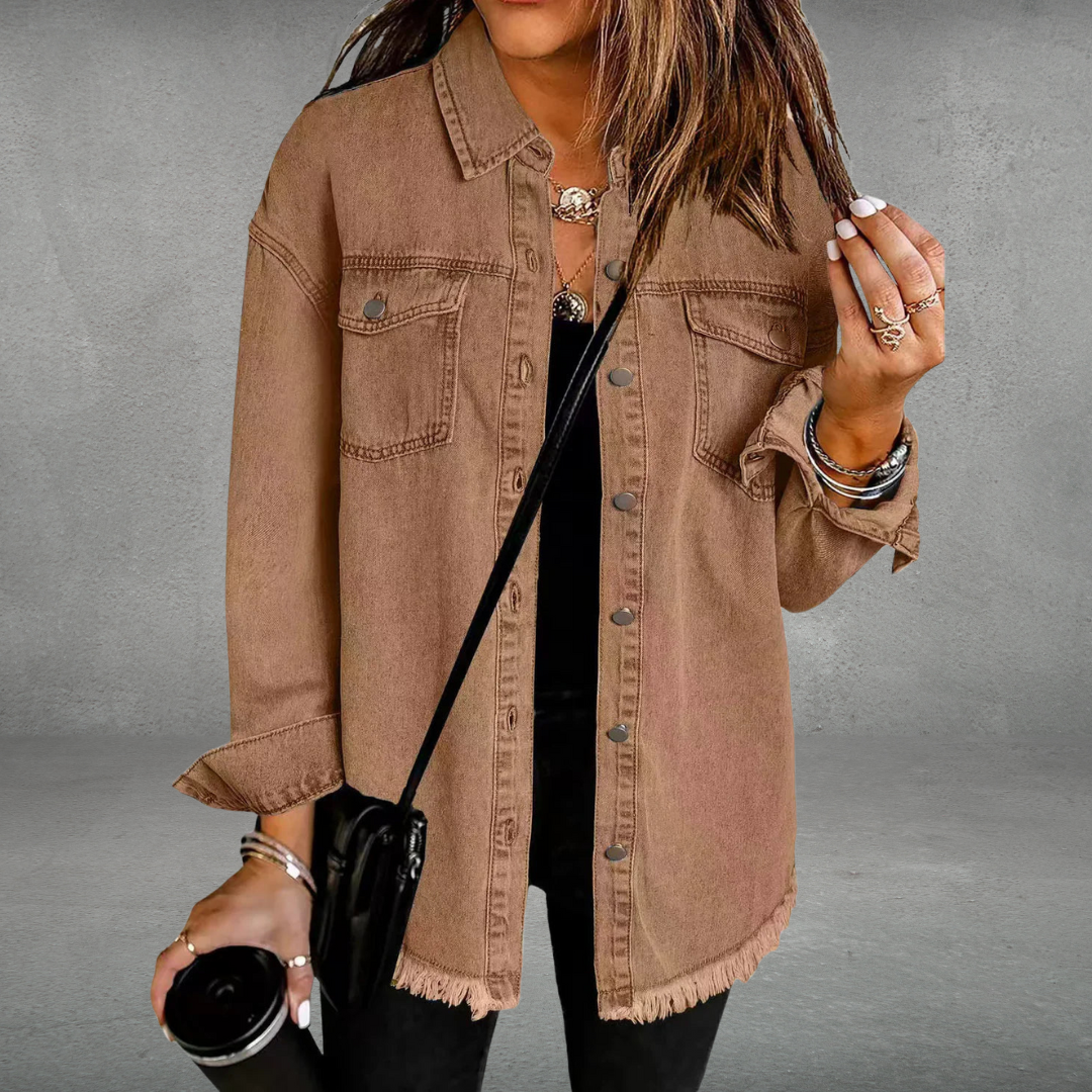 JOLIEN™ | Long-Sleeve Denim Jacket with Pockets