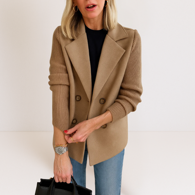 Martine™ | Elegant Jacket with Knitted Sleeves