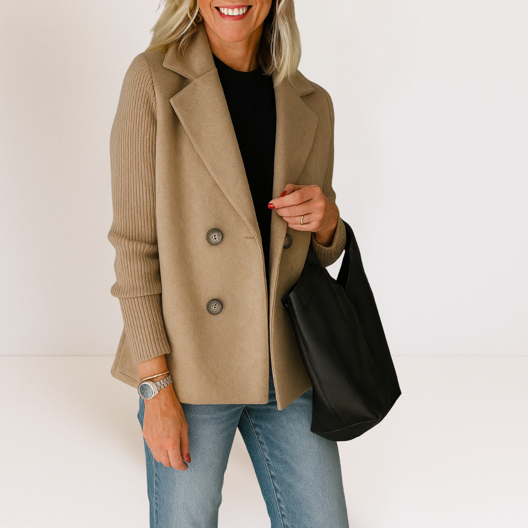 Martine™ | Elegant Jacket with Knitted Sleeves