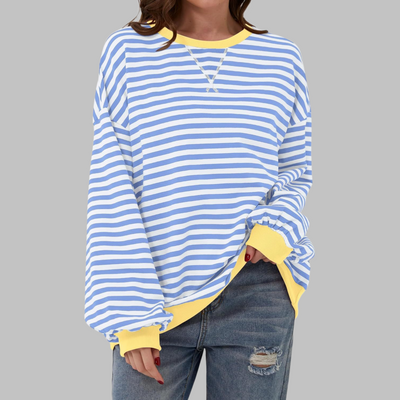 LUKA™ | Casual Long Sleeve Round Neck Striped Sweatshirt