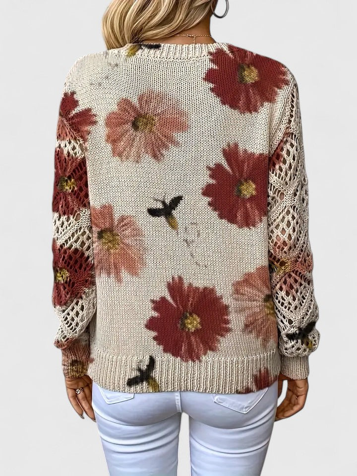 AURÉLIE™ | Elegant sweater with floral pattern