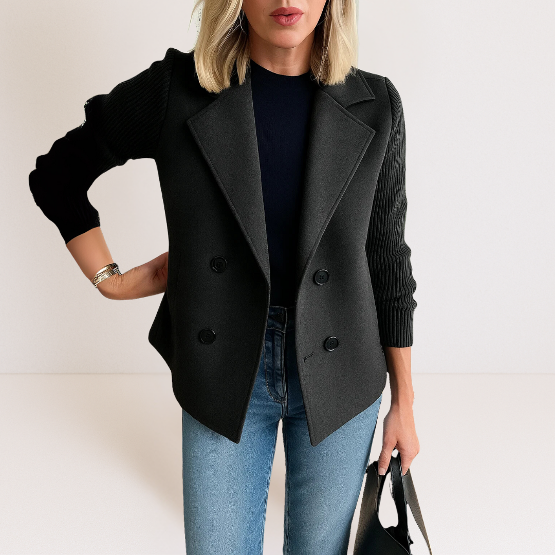 Martine™ | Elegant Jacket with Knitted Sleeves
