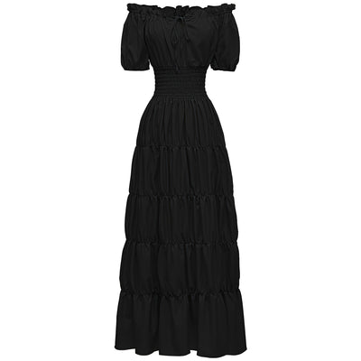 AIZA™ – Classic Corset Long Retro Maxi Dress