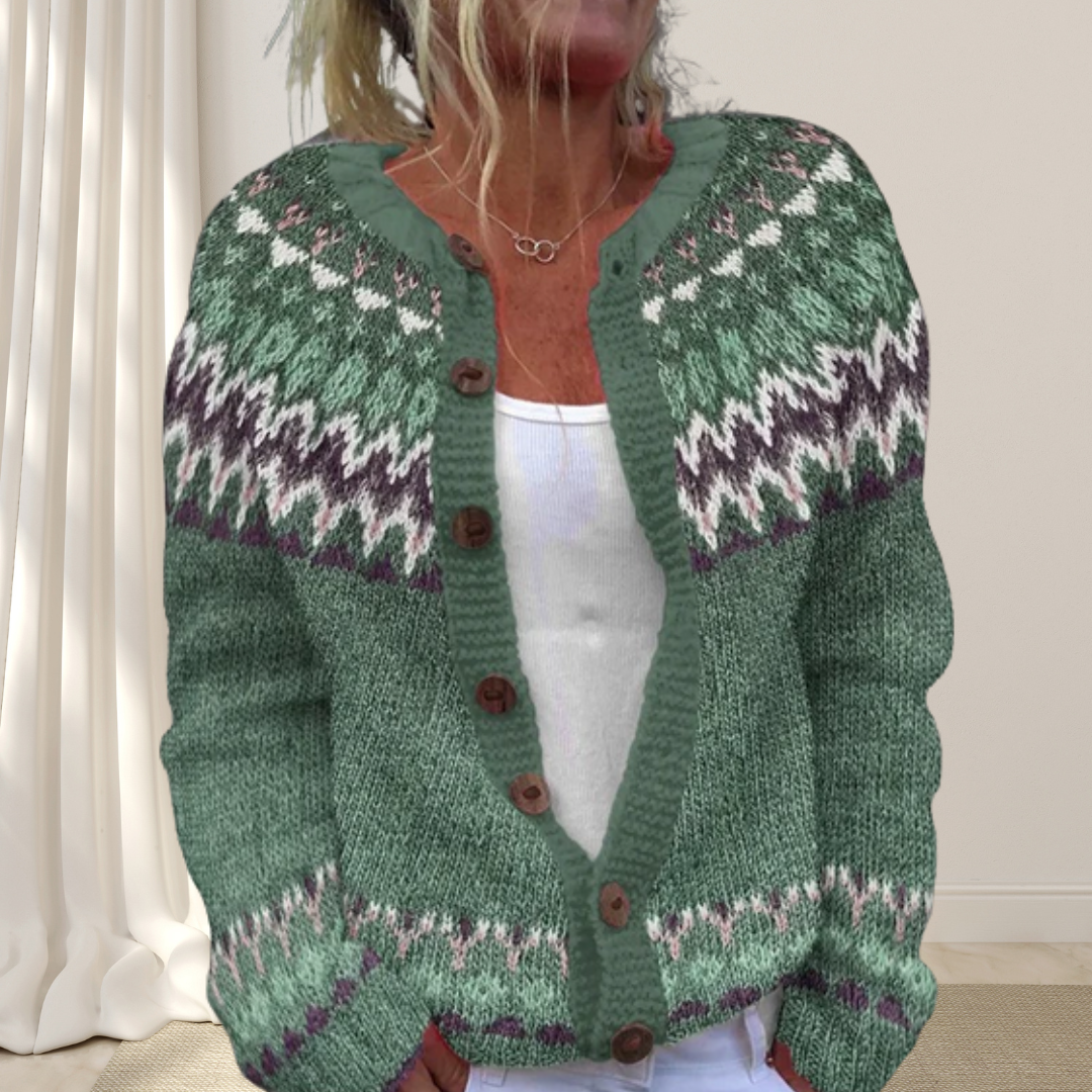 VIRELLE™ | Loose Knitted Chic Cardigan with Pattern
