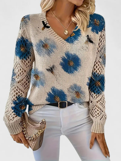 AURÉLIE™ | Elegant sweater with floral pattern