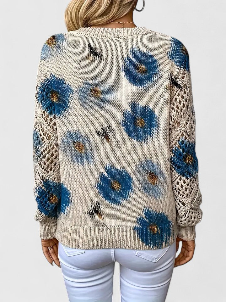 AURÉLIE™ | Elegant sweater with floral pattern