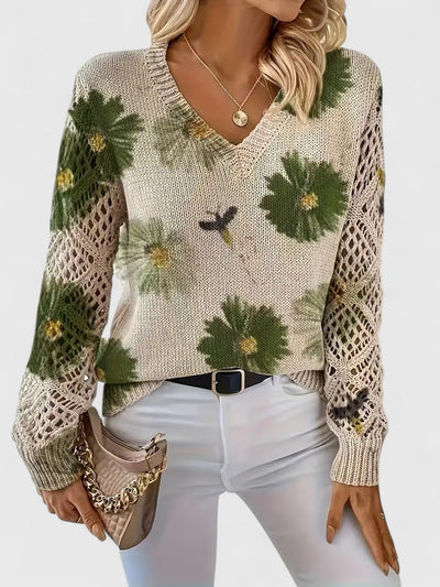 AURÉLIE™ | Elegant sweater with floral pattern