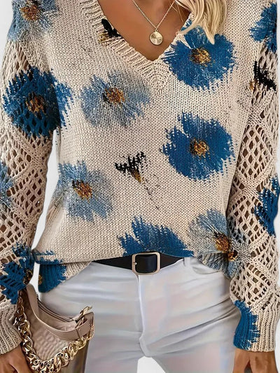 AURÉLIE™ | Elegant sweater with floral pattern